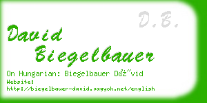 david biegelbauer business card